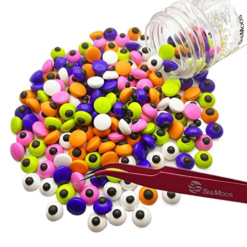 SE Si&Moos Halloween Eyes Edible | Small Candy Eyes Edible | Edible Googly Eyes | Edible Eyes for Decorating | Cookie Eyes Decorations | 5 Colors Small Edible Eyeballs 3 OZ with Tweezers | Amazon (US)