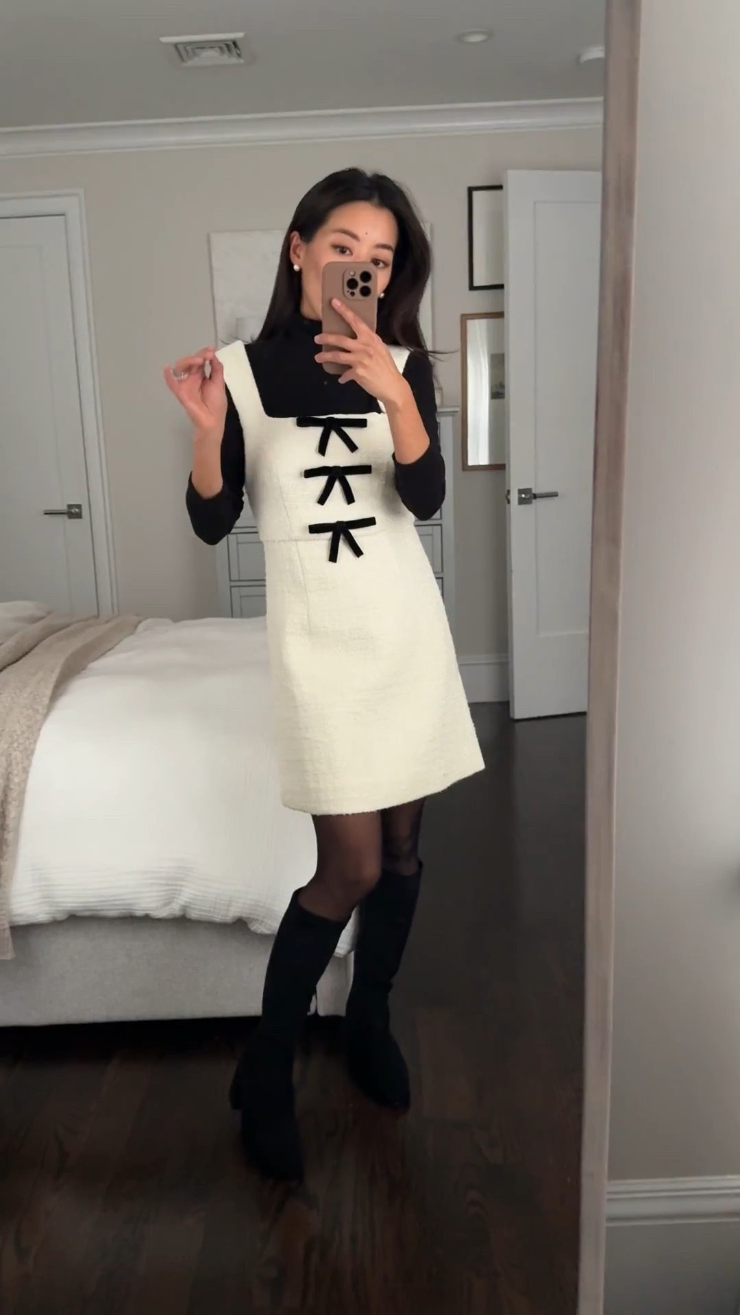 Petite narrow calf boots are at www.EditedPieces.com I’m in size 5 and my calf is 12.5” around 

Trying on this jcrew tweed dress 00 regular (fits a little roomy at my bust and shoulders) with boots and a layered black turtleneck top. Dress is high quality tweed with full lining and zipper.

Christmas photo ideas, Winter workwear ideas, office holiday party , classy tweed dress 


#LTKPetite #LTKWorkwear #LTKHoliday