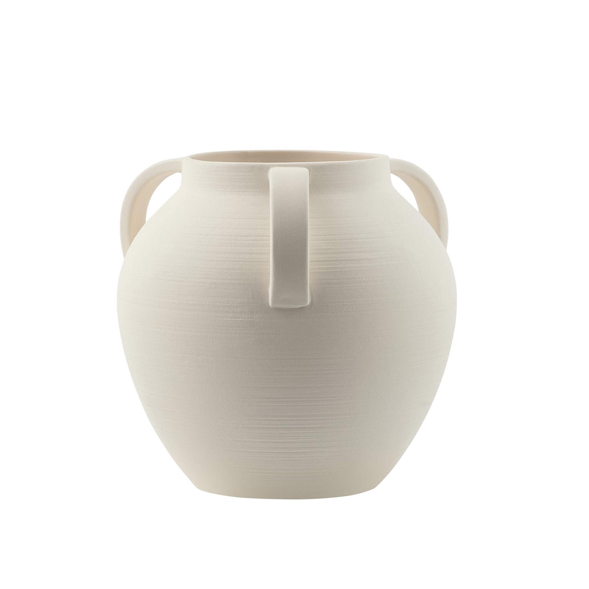 Home Decor Collection 8'' White Matte Textured Ceramic Stoneware Vase with Handles | Walmart (US)