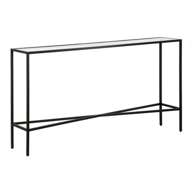Narrow Metal and Glass Top Mille Console Table | World Market