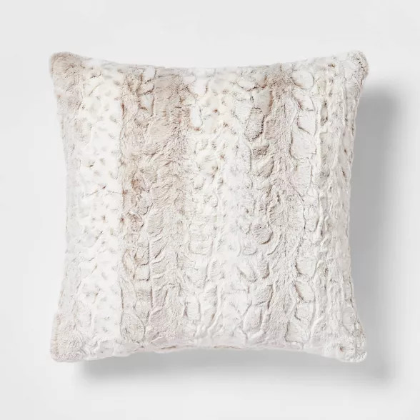 Snow Leopard Ombre Faux Fur Throw Pillow - Threshold™ | Target