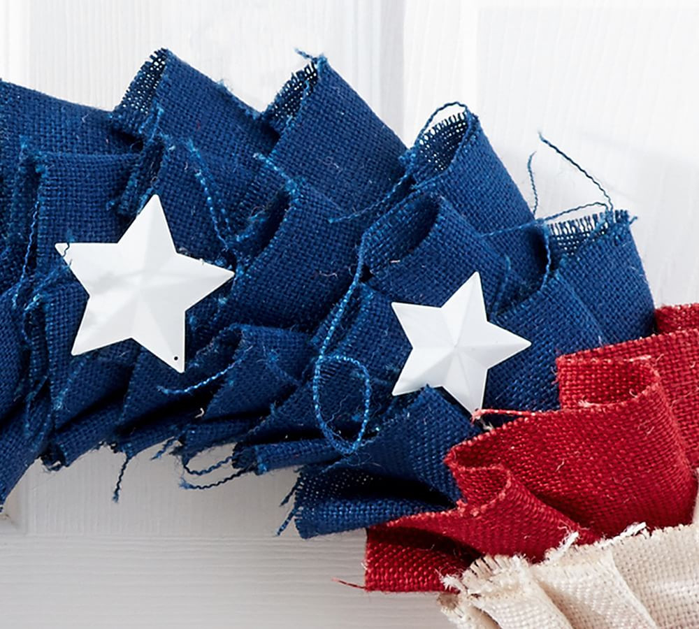 Liberty Handcrafted Burlap Wreath | Pottery Barn (US)