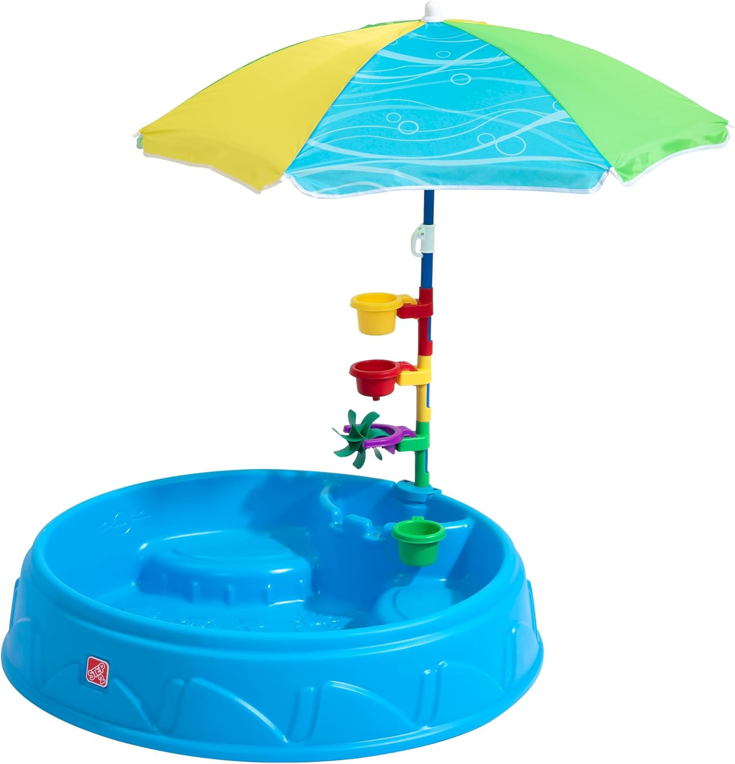 Step2 Play & Shade Pool, Kids Activity Pool with Umbrella, Summer Outdoor Toys, 7 Piece Toy Acces... | Amazon (US)