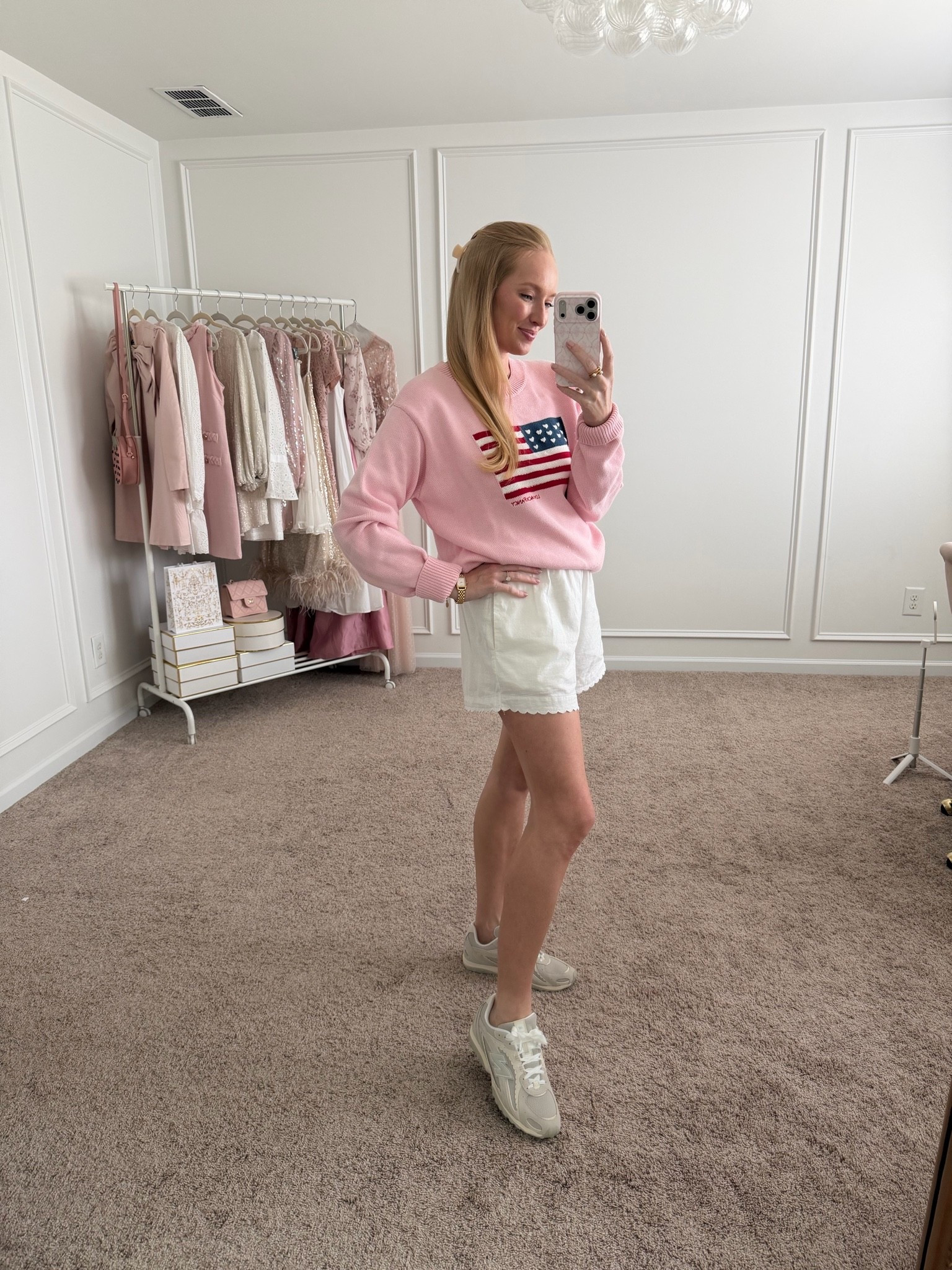 My girly flag sweater is back this year! Also linking a MUCH more affordable pink option too under $40. I’m wearing a medium. These sneakers have been a top seller this week and run TTS.

#LTKootd #LTKSeasonal
