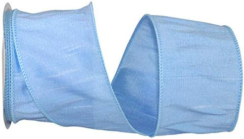 Reliant Ribbon Dupioni Supreme Wired Edge Ribbon, 2-1/2 Inch X 10 Yards, Light Blue | Amazon (US)