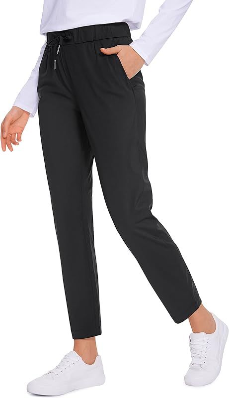 Womens 4-Way Stretch Ankle Golf Pants - 7/8 Dress Work Pants Pockets Athletic Travel Casual Loung... | Amazon (US)