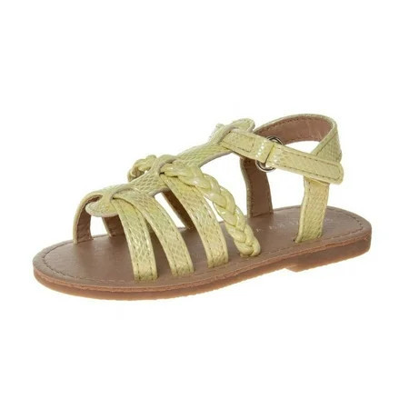 Laura Ashley Girls Hook and Loop Strappy Gladiator Sandals. (Toddler/Little Kids). - Light Lime 5 | Walmart (US)