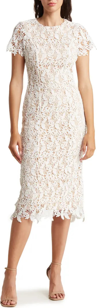 Mia Short Sleeve Lace Midi Dress | Nordstrom Rack