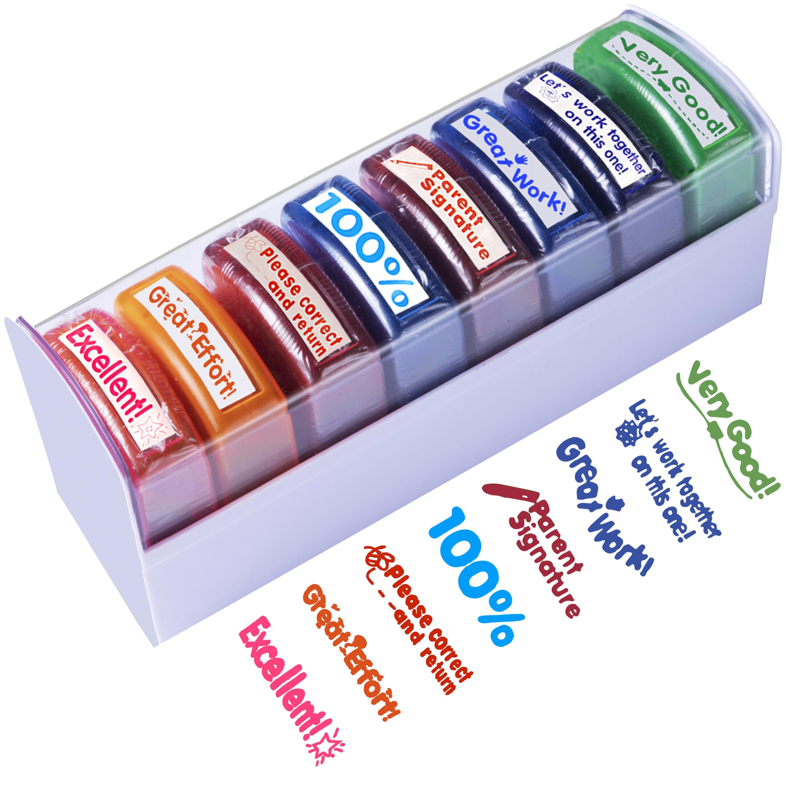 Teacher Stamps for Classroom Grading 8PCS – Rectangular Self Inking Colorful Set for Teachers G... | Amazon (US)