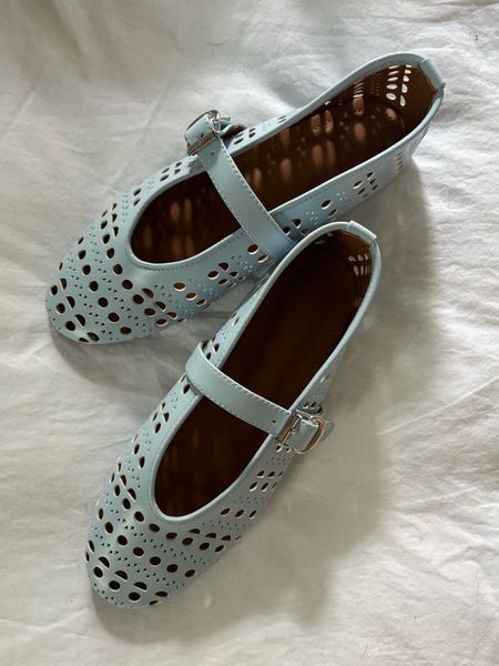 Not Alaia! So spring, so comfy, so stylish 💙💙💙 flat sandals. Laser cut. Blue sandals. 

#LTKFindsUnder50 #LTKShoeCrush