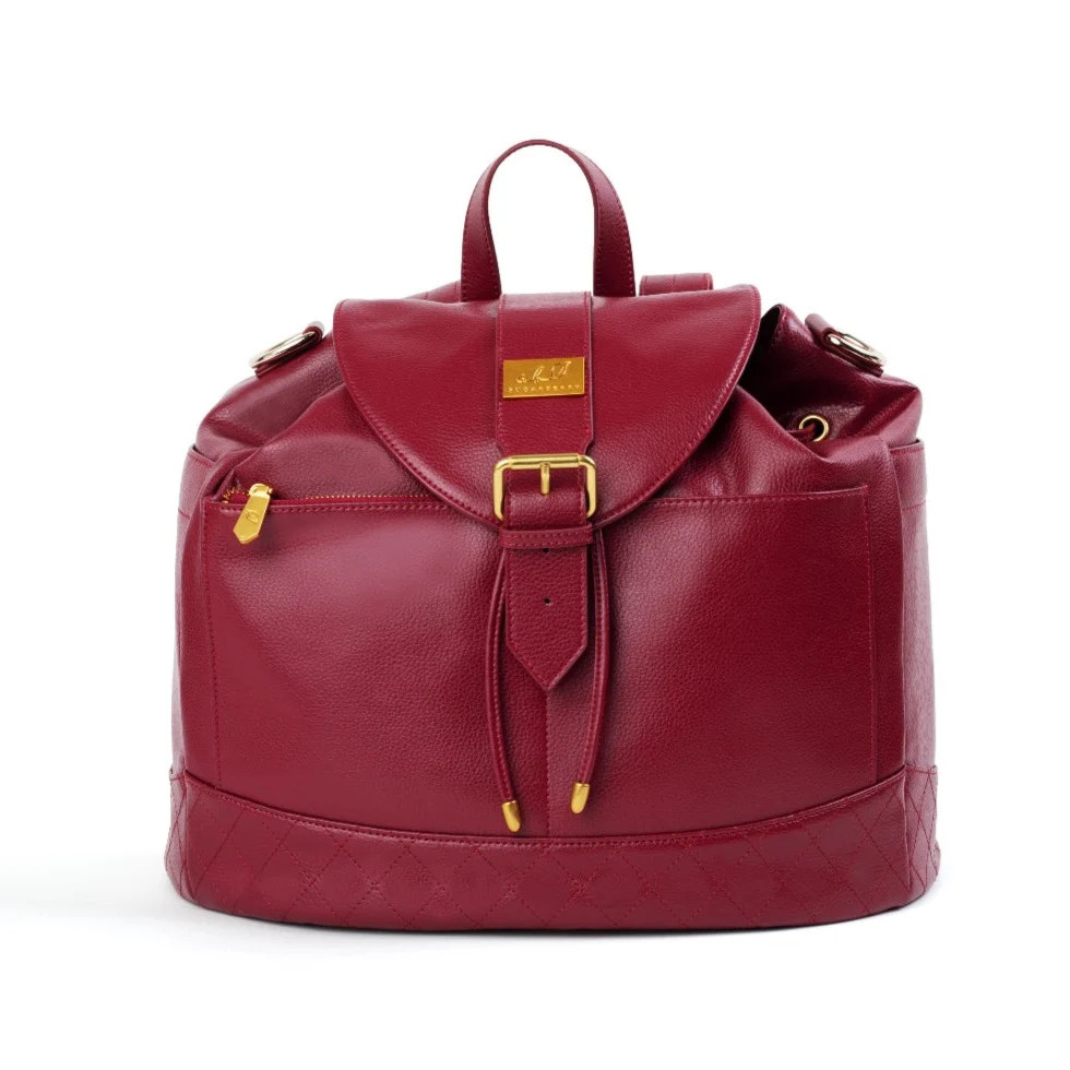 Sugarberry Vegan Leather Diaper Bag - Red | Sugarberry