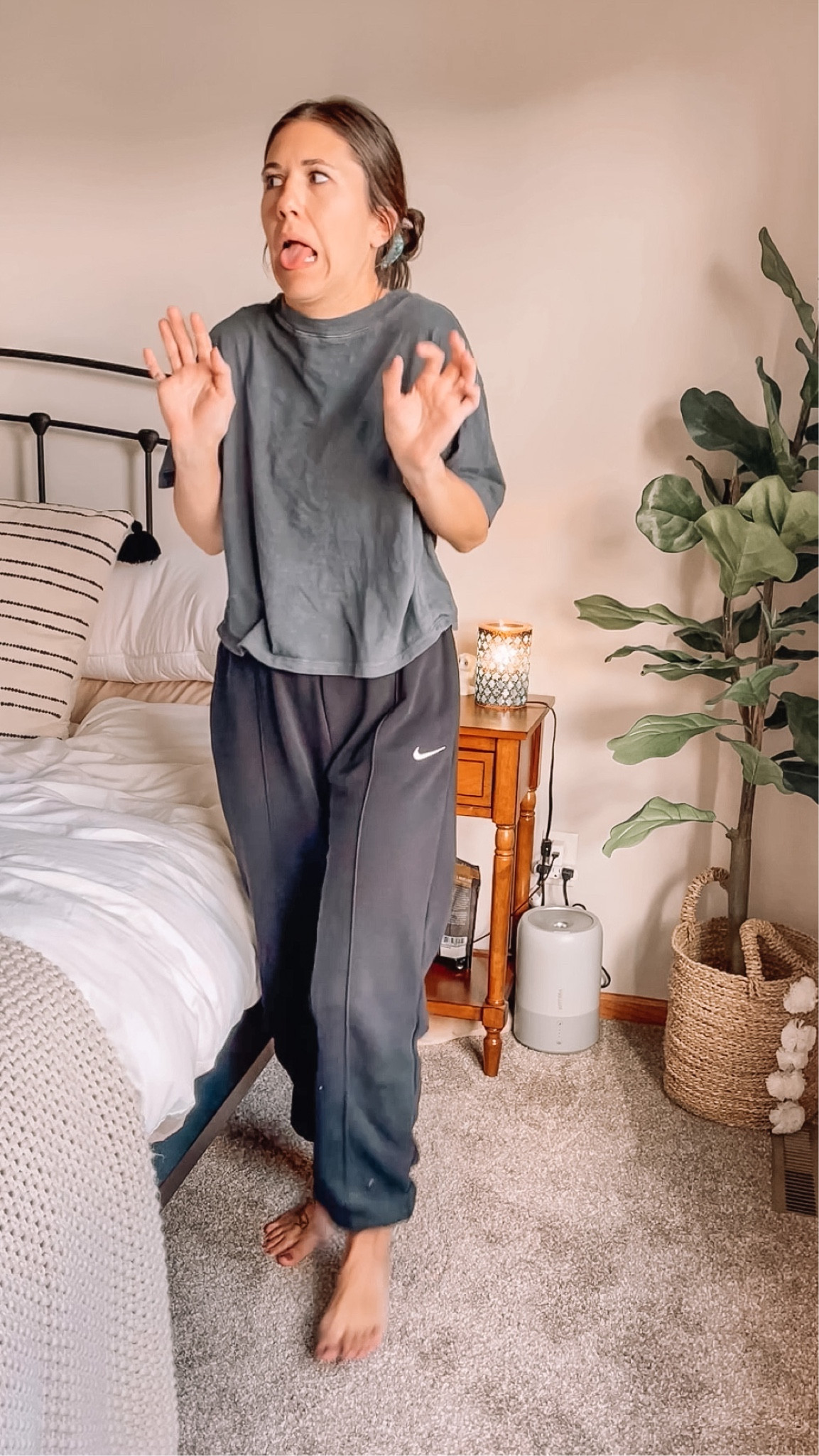 Loungewear fall outfit from my latest reel. 
Target style tee, small
Nike sweatpants, small
Nike joggers
Master bedroom
Home decor  

#LTKstyletip #LTKhome #LTKSeasonal