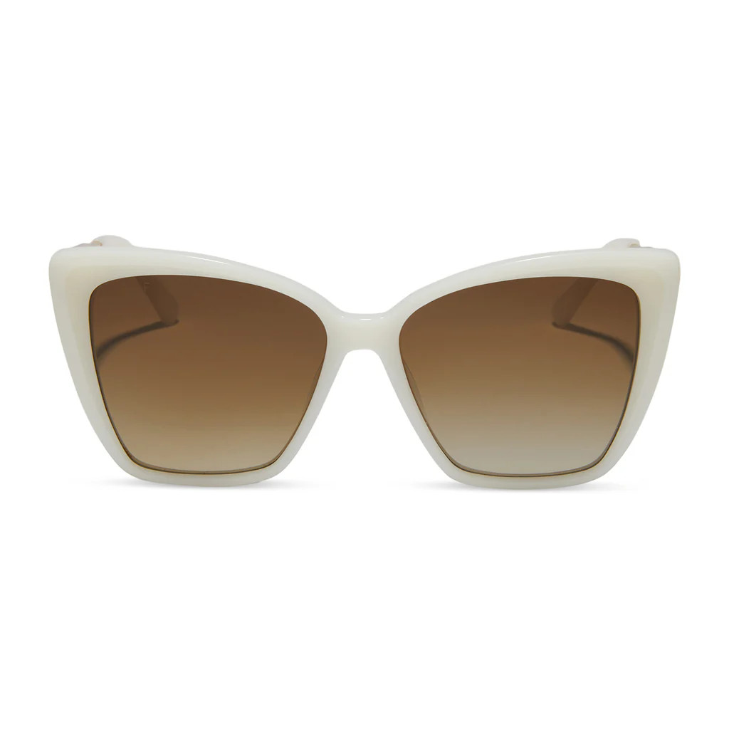 BECKY II - MERINGUE + BROWN GRADIENT SUNGLASSES | DIFF Eyewear
