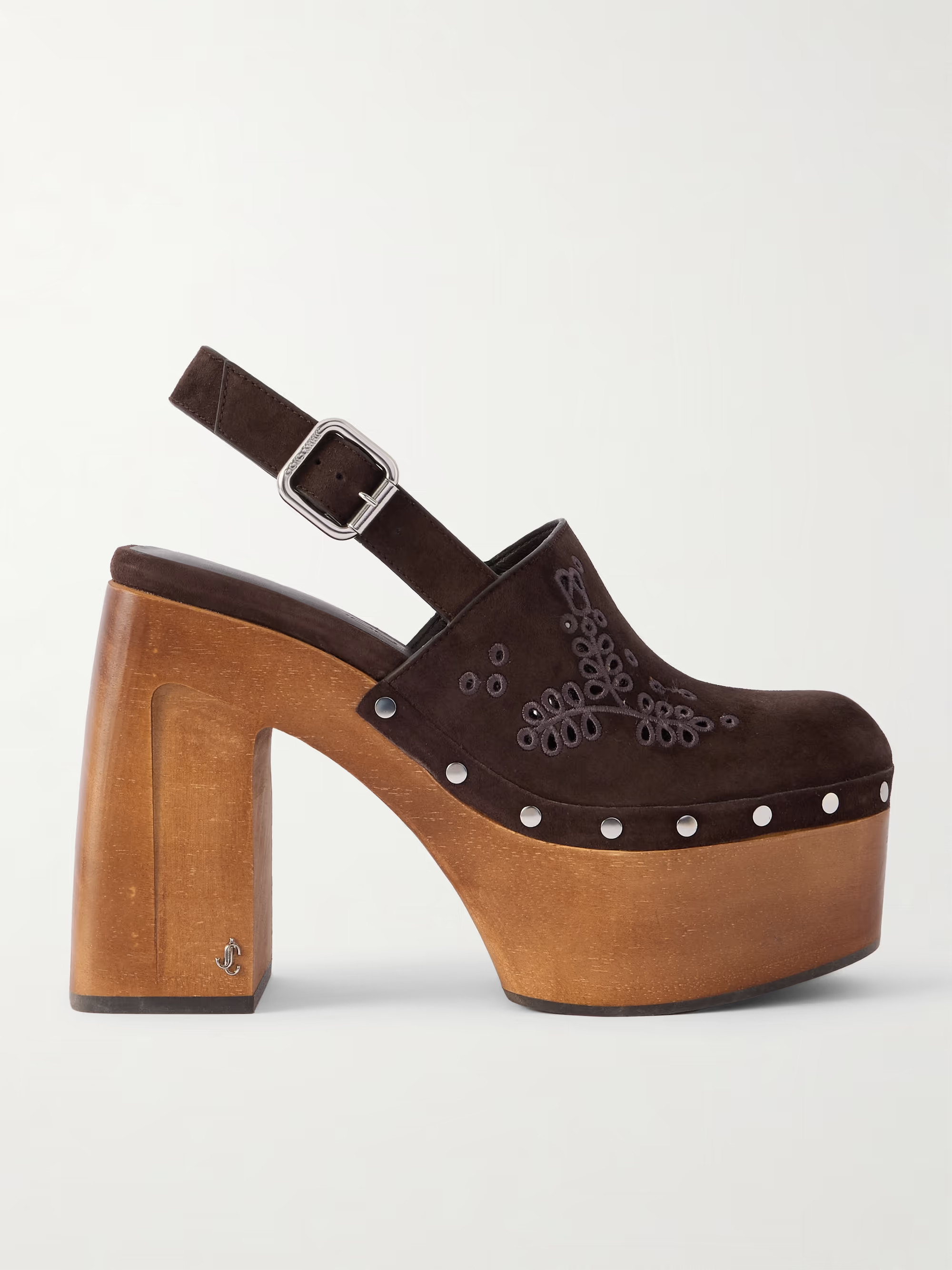 Alida 135 embroidered studded suede platform clogs | NET-A-PORTER (US)