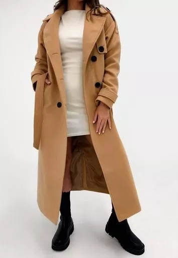 Missguided trench shop coat in camel