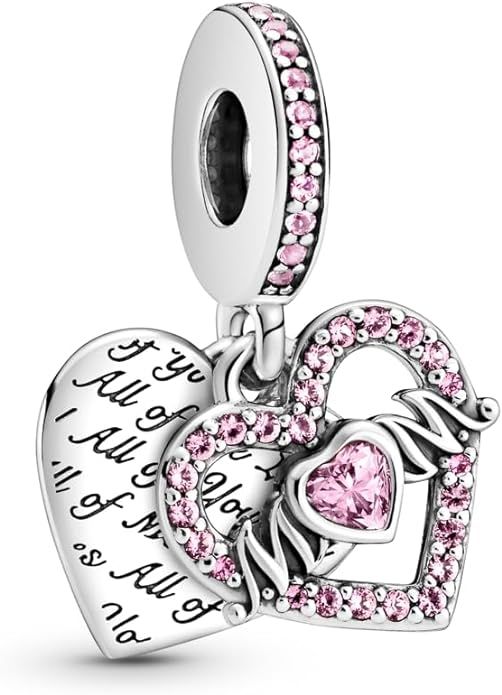 Pandora Heart & Mom Dangle Charm - Compatible Moments Bracelets - Jewelry for Women - Gift for Wo... | Amazon (US)