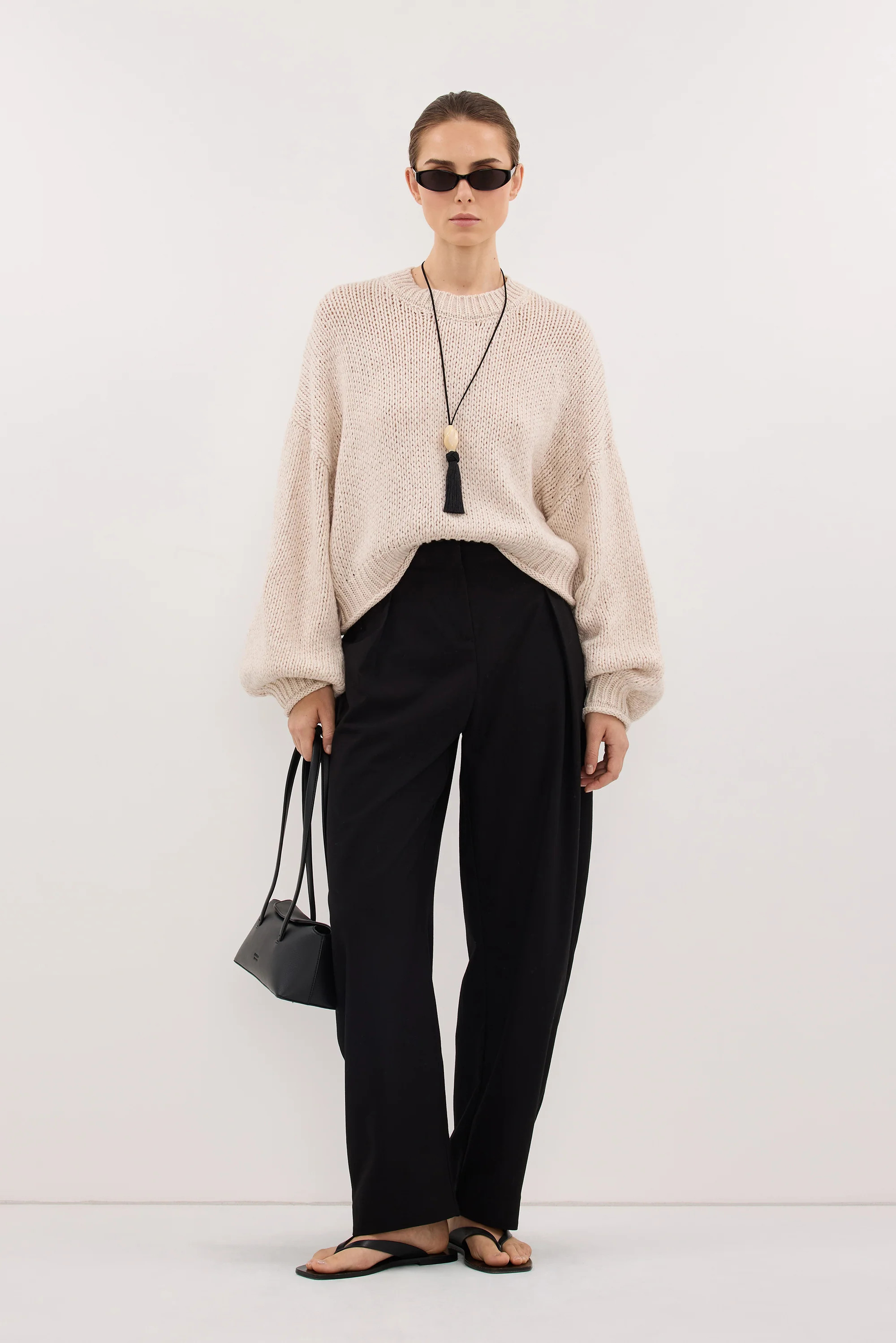 ROSA CHALK CROPPED KNIT JUMPER | DISSH