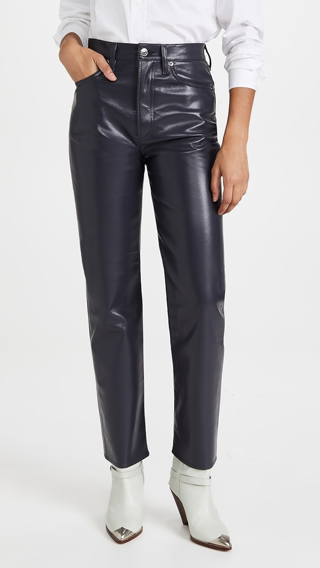 Recycled Leather 90's Pinch Waist: High Rise Jeans | Shopbop