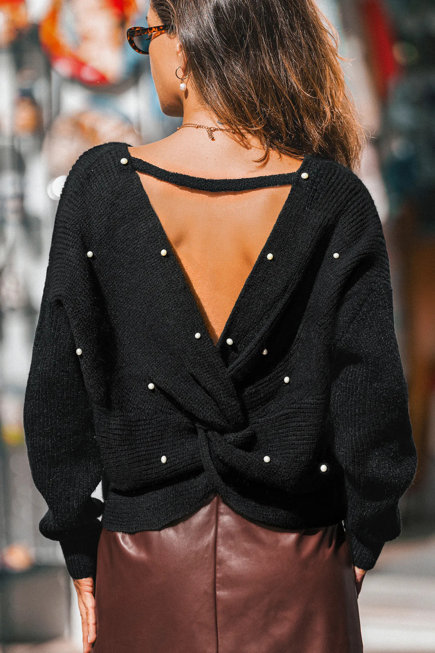 Finest Pearls Black Sweater | Cupshe US