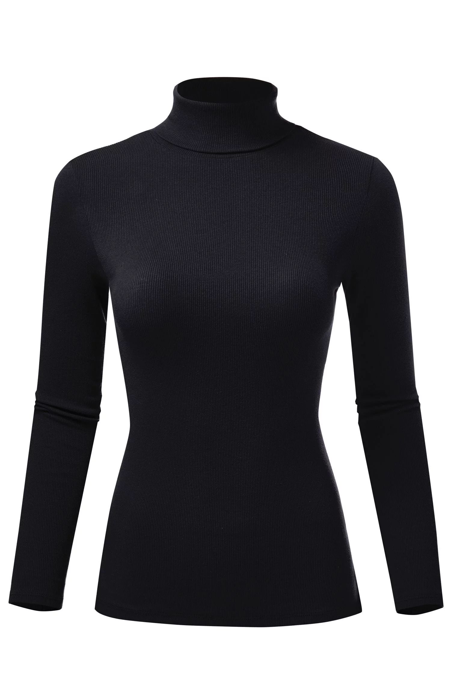 FashionMille Women's Ribbed Slim Fit Lightweight Long Sleeve Turtleneck Sweater | Walmart (US)