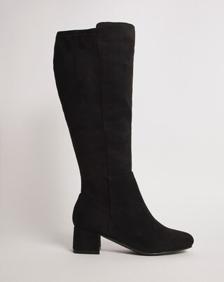 Block Heel High Leg Boot EEE Fit Curvy Calf | Simply Be (UK)