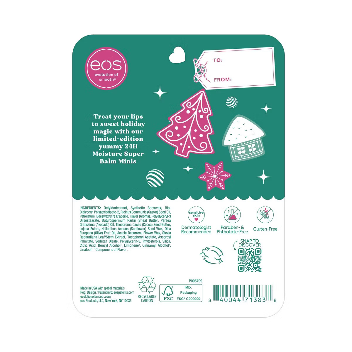 eos 24H Moisture Super Balm Minis - Speculoos Cookie Butter, Vanilla Cake Batter & Iced Gingerbre... | Target