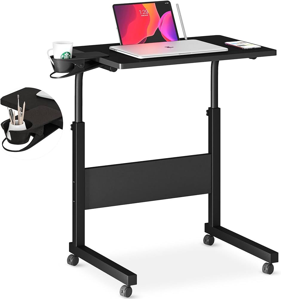 Klvied Standing Desk Adjustable Height, Stand Up Desk with Cup Holder, Portable Laptop Desk, Mobi... | Amazon (US)