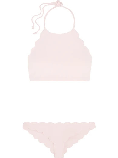 Mott and Antibes scalloped halterneck bikini | NET-A-PORTER (US)