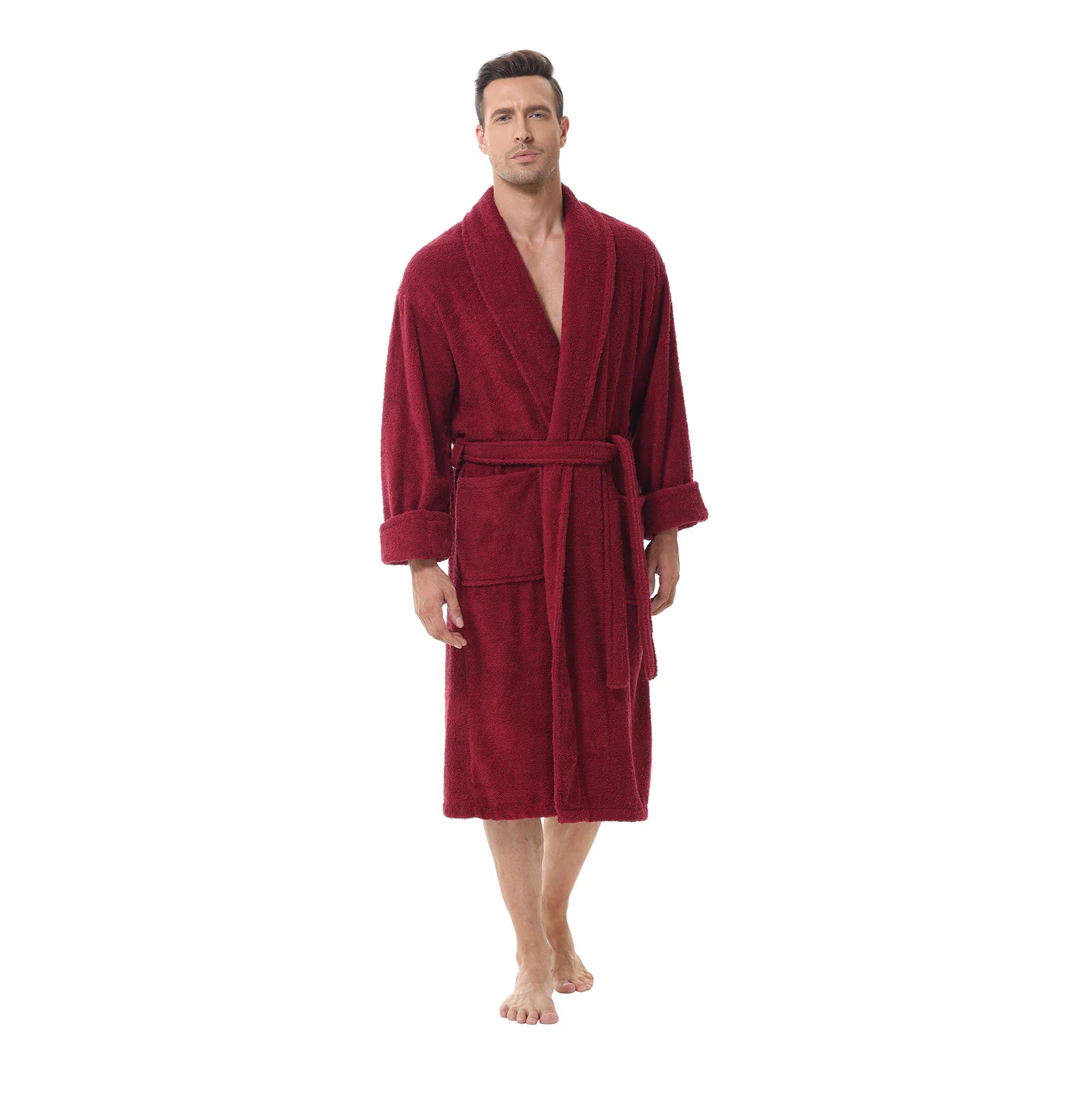 IM222101 Cotton Terry Cloth Boy / Man+ Mid-Calf Bathrobe with Pockets | Wayfair North America