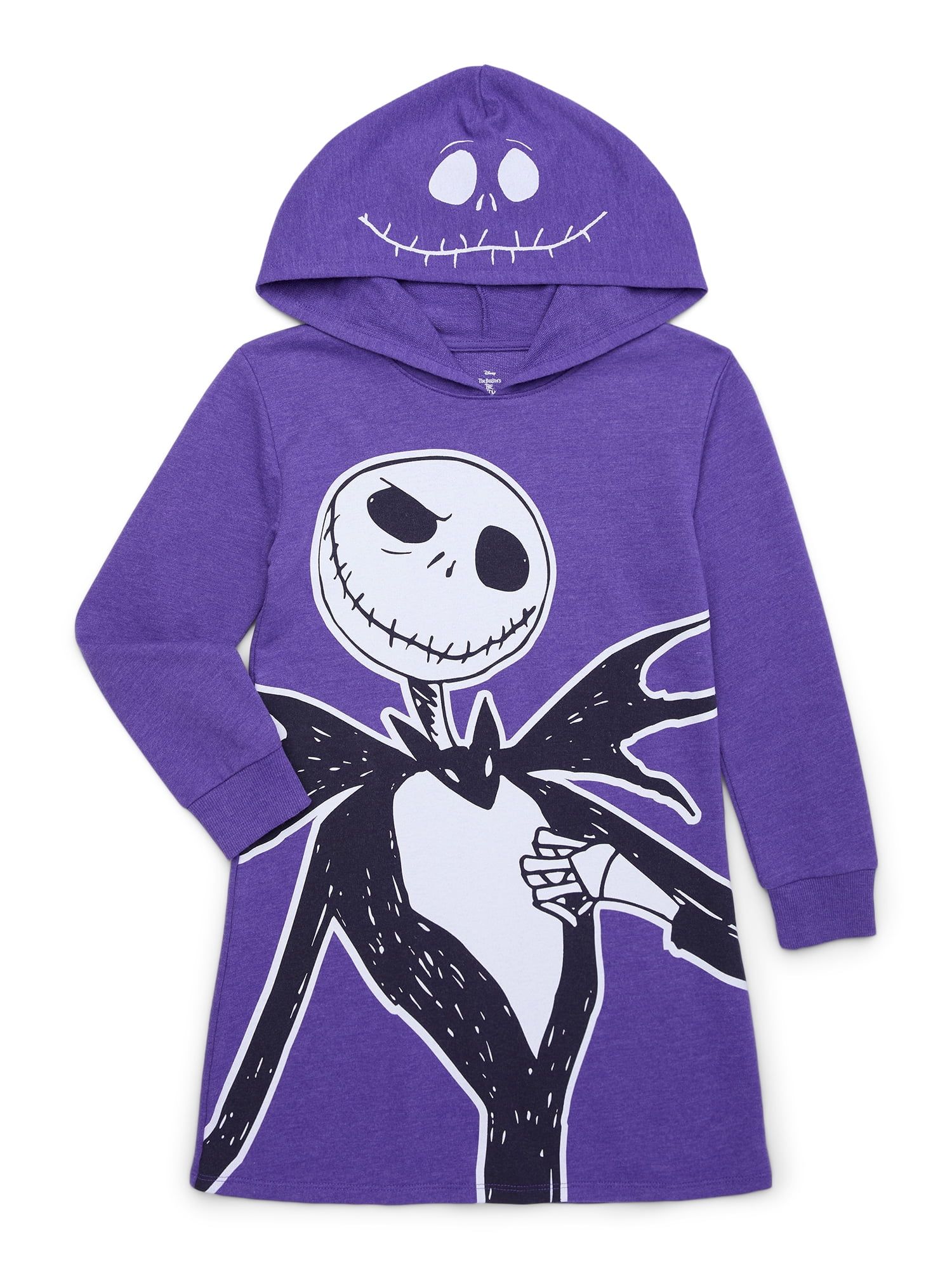 Nightmare Before Christmas Girls Cosplay Hoodie Dress with Long Sleeves, Sizes 4-18 | Walmart (US)