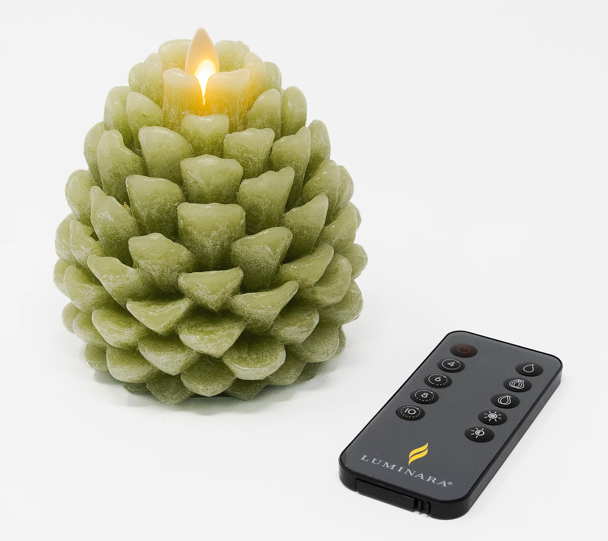 Luminara 4.5"" Tall Pinecone Figural Flameless C ndle | QVC