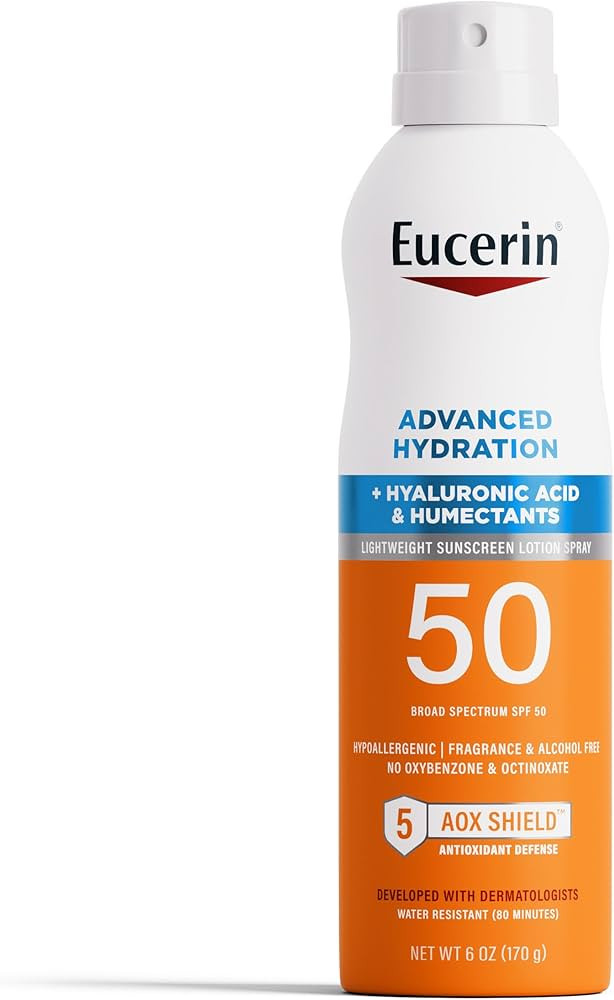 Eucerin Advanced Hydration SPF 50 Sunscreen Spray, Lightweight Spray Sunscreen with Hyaluronic Ac... | Amazon (US)
