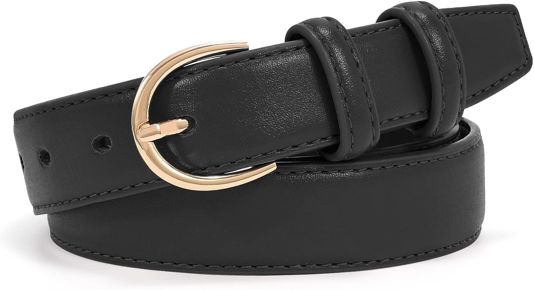 JASGOOD Faux Leather Belt for Women Waist Belt with Brushed Alloy Gold Buckle For Jeans Pants | Amazon (CA)