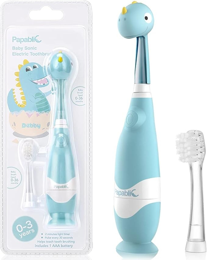Papablic Toddler Sonic Electric Toothbrush Kids for Ages 1-3 Years, Baby Electric Toothbrush with... | Amazon (US)