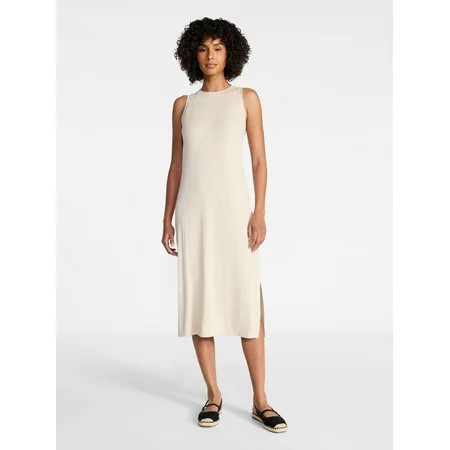 Time and Tru Women's Sleeveless Midi Column Dress, Sizes XS-XXXL | Walmart (US)