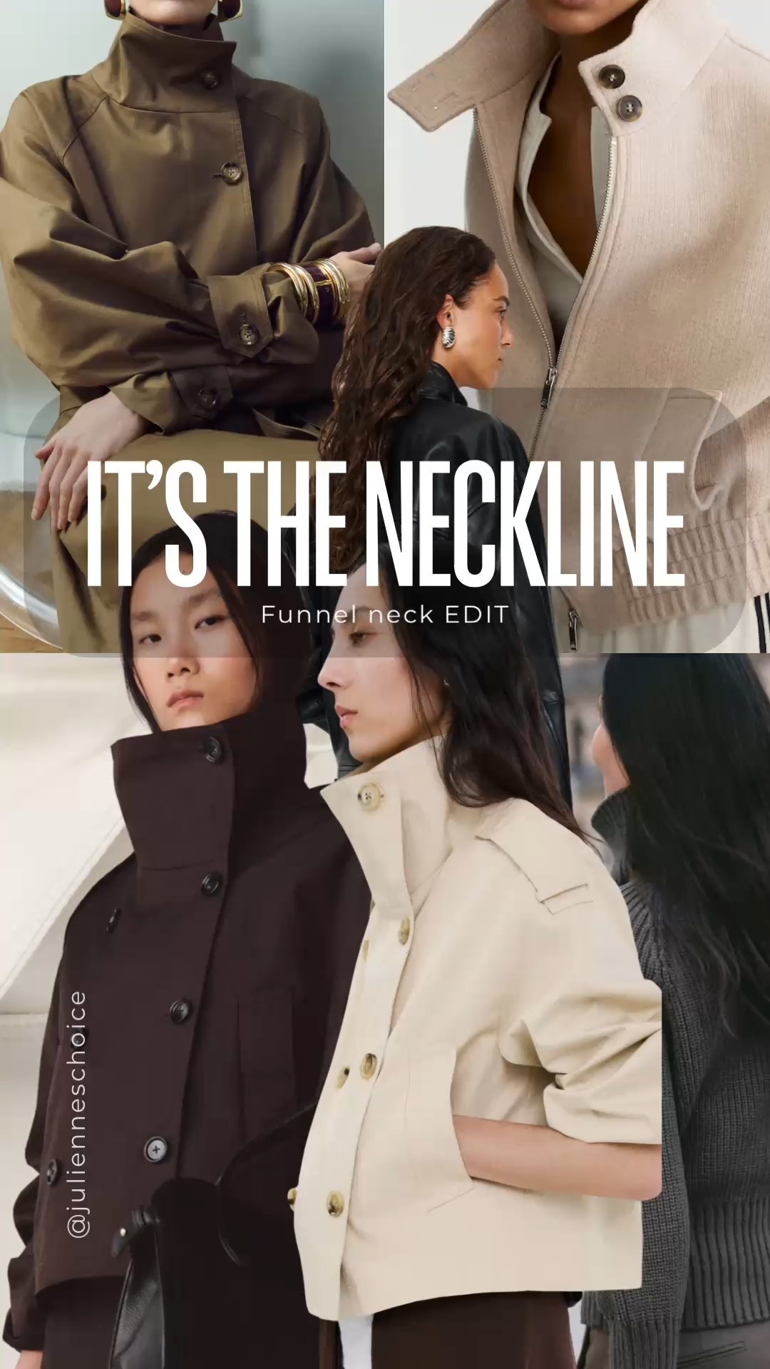 The easiest way to make spring outfits look elevated?
A structured funnel neck jacket.
It frames the neckline, sharpens the silhouette, and instantly makes neutrals feel refined.
• Beige for softness
• Chocolate brown for depth
• Leather for contrast
These are the pieces that build a polished capsule wardrobe.✨julienneschoice

#LTKStyle #LTKSpring
#NeutralWardrobe #CapsuleCloset #ElevatedBasics #FunnelNeck #MinimalLuxury

#LTKSeasonal #LTKootd