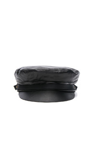 Lola Hats for FWRD Leather Fiddler Hat in Black | FWRD 