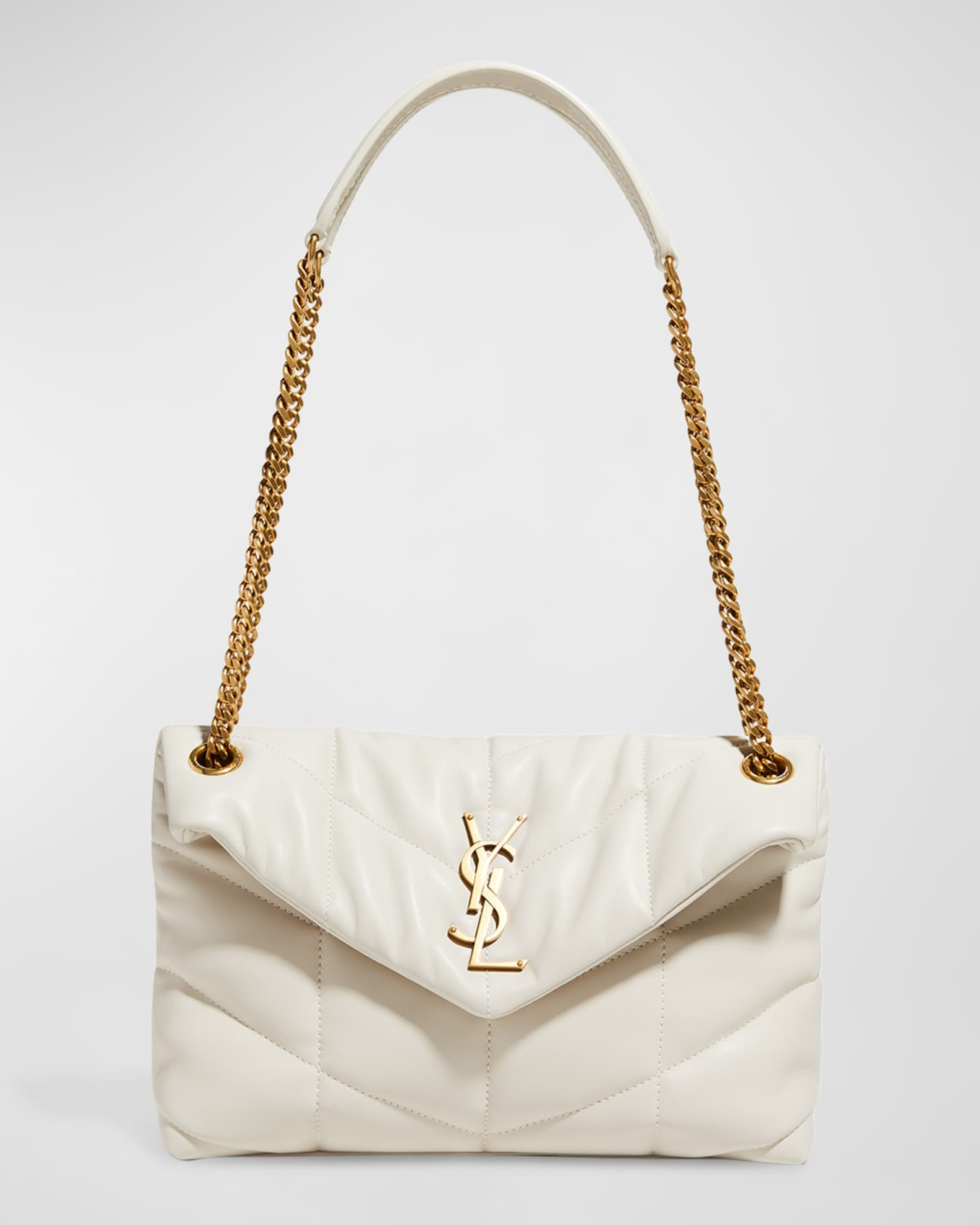 Saint Laurent Lou Puffer Small YSL Shoulder Bag in Quilted Leather | Neiman Marcus