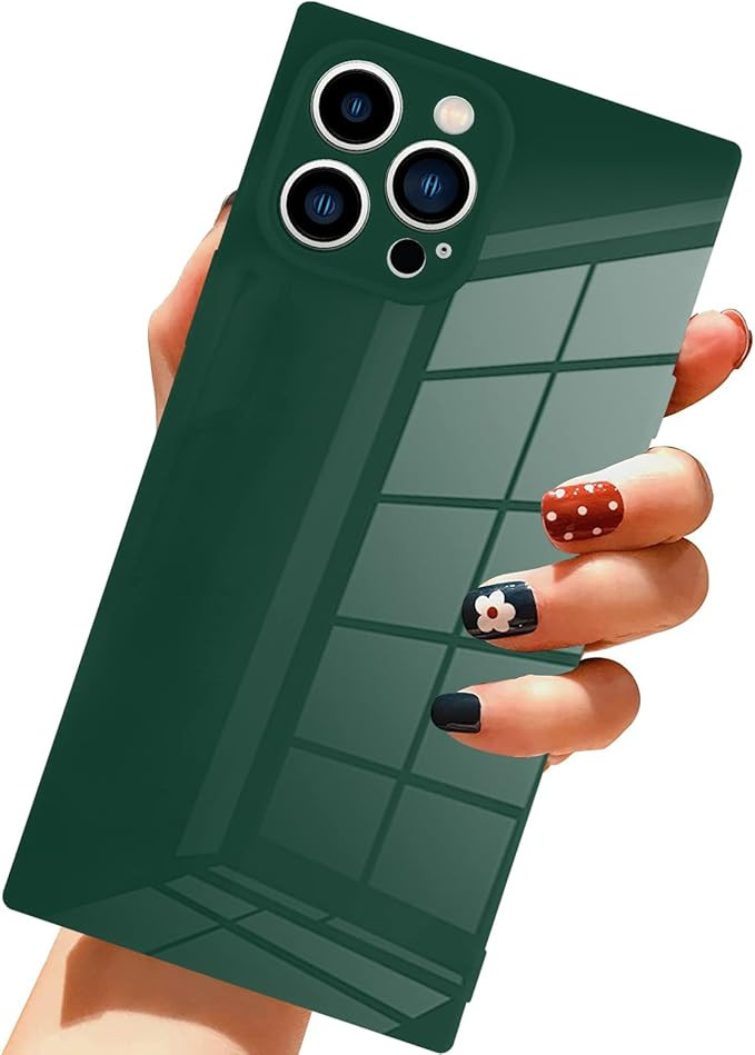 LSL for iPhone 14 Pro Max Case Square Green Soft TPU Bumper Anti-Drop Anti-Scratch Shock Absorpti... | Amazon (US)