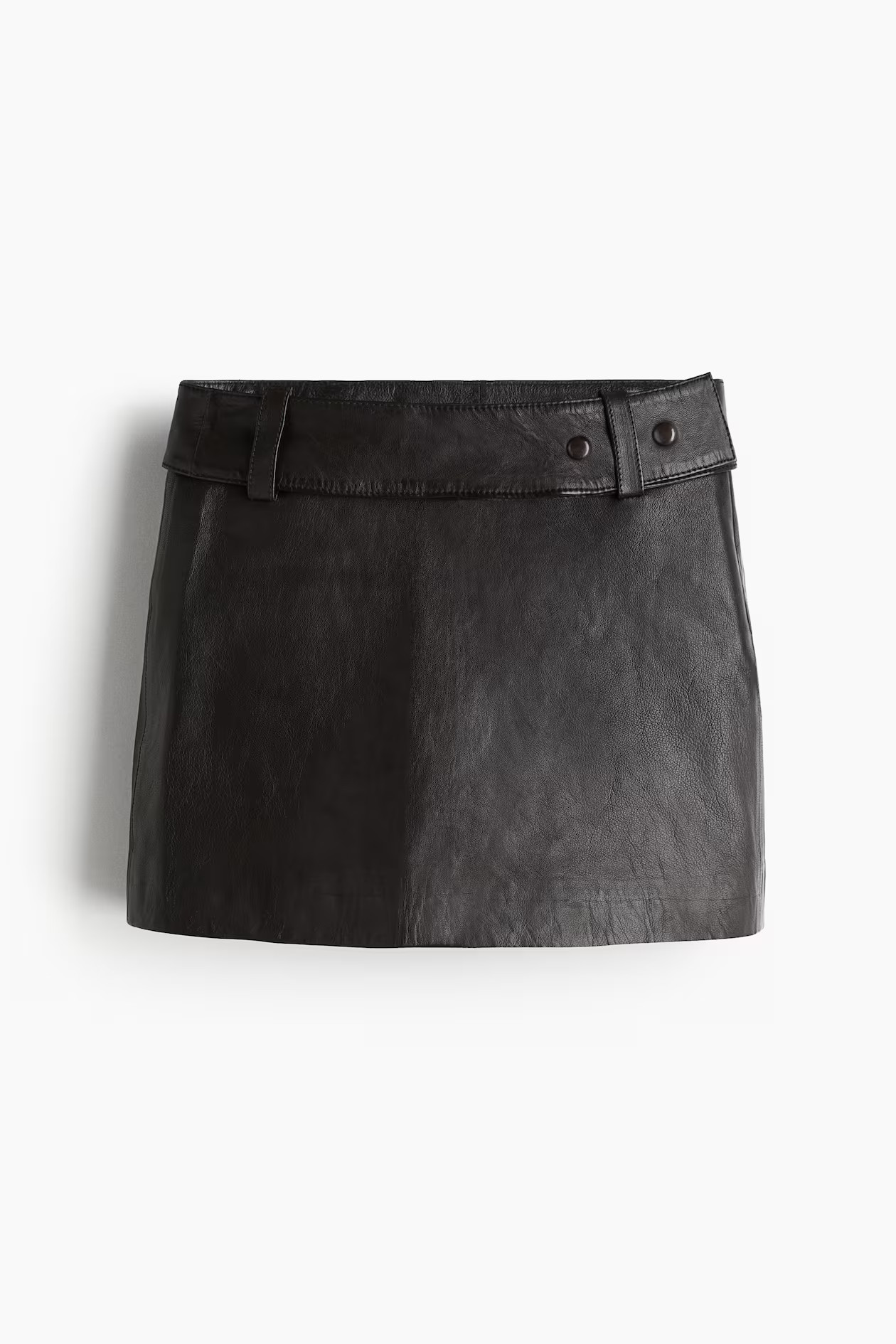Minifalda de piel con cinturón - Cintura estándar - Mini - Marrón oscuro - MUJER | H&M ES | H&M (FR, IT, ES, PT, BE)