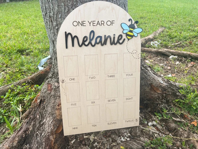 One Year of Photo Board, Fun to Bee One Birthday Decor, Sweet to Bee One Party, Bumble Bee 1st Be... | Etsy (US)