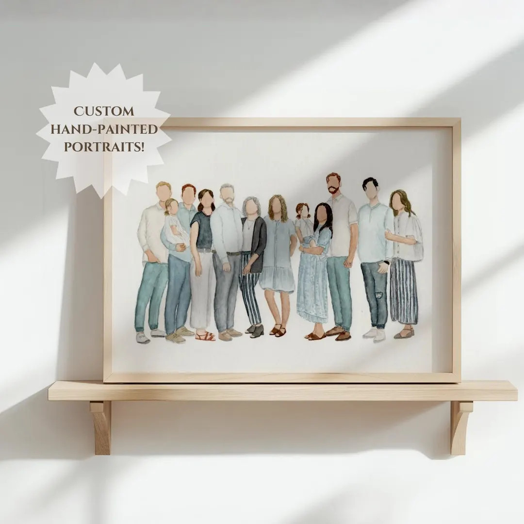 CUSTOM FAMILY PORTRAIT Painting Watercolor Art Personalized Family Painting Memory Keepsake Gift ... | Etsy (US)
