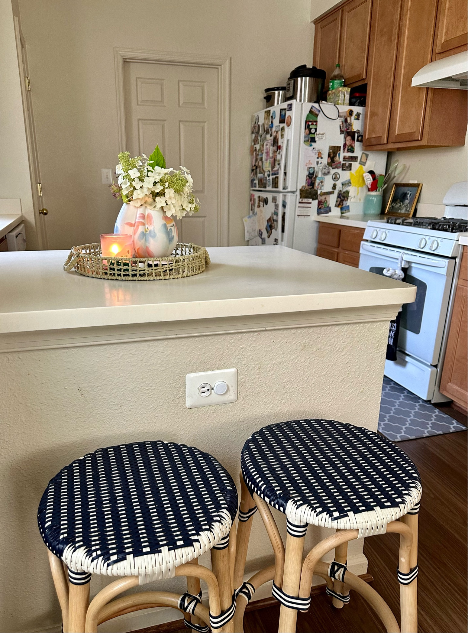 Coastal boho inspired kitchen
Anthropologie vase 
Woven serving tray 
Candle
Rattan woven kitchen stools

#LTKhome #LTKunder50 #LTKsalealert