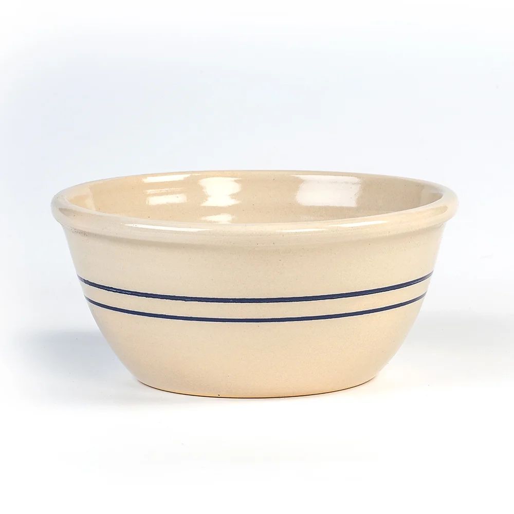 Martinez Pottery Hand-Turned Heritage Blue Stripe Stoneware Mixing Bowl 10" | Walmart (US)