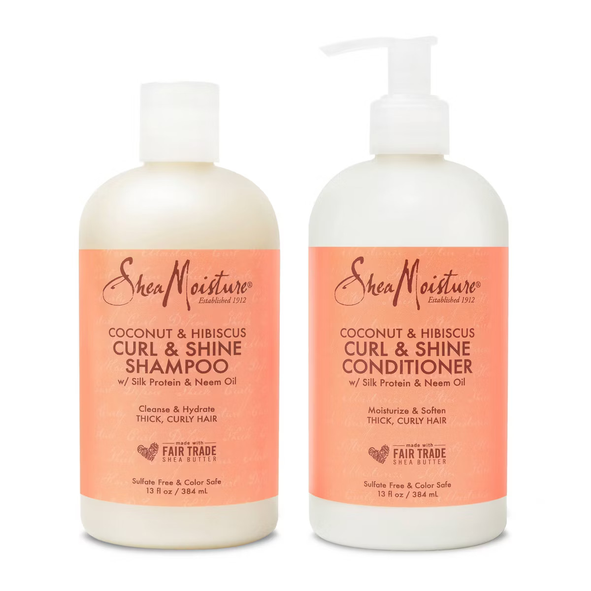 SheaMoisture Shampoo & Conditioner Bundle for Curly Hair, Coconut Hibiscus Curl & Shine with Fair... | Target