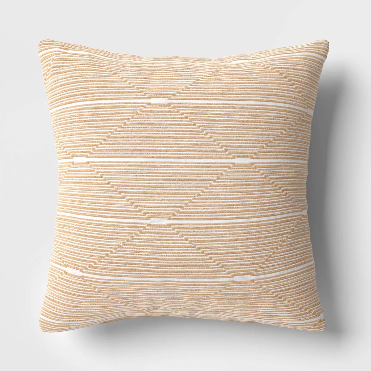 18"x18" Diamond Stripe Square Outdoor Throw Pillow Tan - Threshold™ | Target