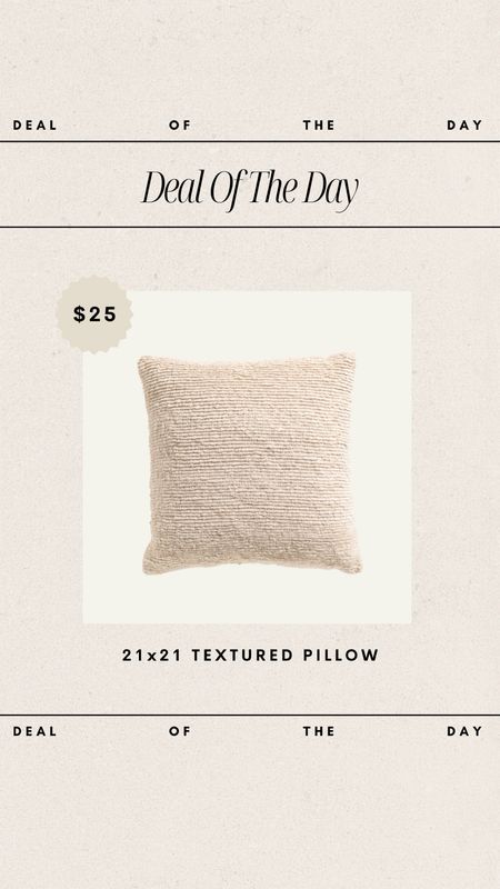 Deal of the Day - 21x21 Textured Pillow // only $25!!

tj maxx finds, marshall’s finds, pillows, affordable pillow, budget friendly pillow, textured pillow, neutral pillow, pillow cover, budget friendly home finds, home deals 

#LTKFindsUnder50 #LTKHome #LTKStyleTip