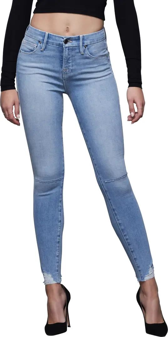 Good Petite Distressed Hem Skinny Jeans | Nordstrom