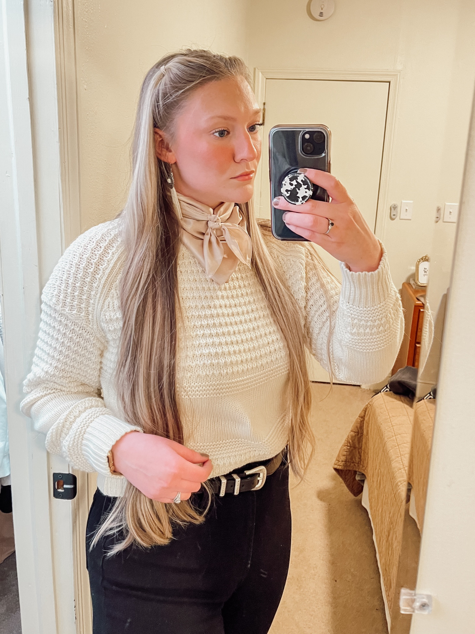 Western date night fit

Medium sweater
10 Tall jeans 

Linked similar earrings

#LTKfindsunder50 #LTKsalealert #LTKfindsunder100