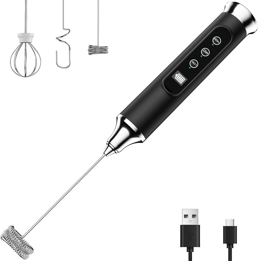 YUSWKO Milk Frother Wand for Coffee, Coffee Frother Handheld Drink Mixer | Amazon (US)